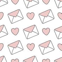 Valentine hearts and love letters seamless tile pattern with romantic scripts and pastel hues for elegant decor concept as Romantic script love letters and pastel hearts arranged s Clean vector