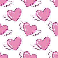 Valentine hearts and cupids seamless tile pattern with playful elements and bright pink tones for cheerful decor concept as Playful hearts and cupids with bright pink tones arrange Clean Set 15 vector