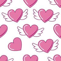 Valentine hearts and cupids seamless tile pattern with playful elements and bright pink tones for cheerful decor concept as Playful hearts and cupids with bright pink tones arrange Clean Set 12 vector