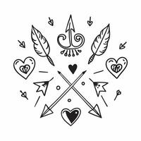 Valentine hearts and cupid arrows seamless tile pattern with romantic symbols and vibrant red tones for elegant decor concept as Romantic cupid arrows and vibrant red hearts arrang Clean Set 3 vector