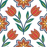Turkish tulips and mosaics seamless tile pattern with vibrant colors and intricate designs for exotic decor concept as Vibrant Turkish tulips and intricate mosaic designs arranged Clean Set 2 vector