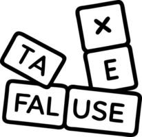 true false symbols accept rejected evaluation yes no wood blocks blue background concept as Wooden blocks with true and false symbols on a blue background represent decision making Clean Set 2 vector