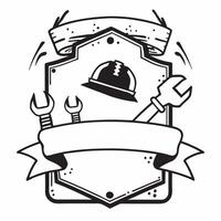 Toolbox and Hard Hat Border with Honoring Labor Day Wording concept as An eye catching border frame featuring a toolbox and a hard hat symbols of labor and hard work The words Hon Clean vector