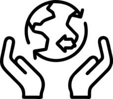 The hands holding the Earth and the icon of reuse reduce recycle and refuse in the Zero waste concept care saving renewable for the environment sustainability save Earth concept c Clean vector