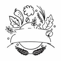 Thanksgiving Wreath Border with Autumn Leaves and Blessings Wording concept as An elegant border frame featuring a Thanksgiving wreath made of autumn leaves acorns and berries The Clean Set 4 vector
