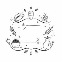 Thanksgiving Table Border with Candles and Thankful Blessed Wording concept as A charming border frame featuring a Thanksgiving table setting with candles leaves and pumpkins Th Clean Set 2 vector
