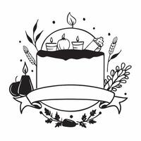 Thanksgiving Table Border with Cranberries and Thankful Blessed Wording concept as An intricately designed border frame featuring a Thanksgiving table setting with cranberries le Clean Set 2 vector