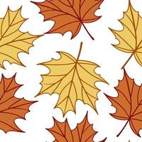 Thanksgiving leaves seamless pattern with rich autumn colors of red orange and yellow for a warm harvest inspired look concept as Warm Thanksgiving pattern with red orange and yell Clean Set 35 vector