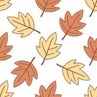 Thanksgiving leaves seamless pattern with rich autumn colors of red orange and yellow for a warm harvest inspired look concept as Warm Thanksgiving pattern with red orange and yell Clean Set 28 vector