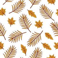 Thanksgiving leaves seamless pattern with rich autumn colors of red orange and yellow for a warm harvest inspired look concept as Warm Thanksgiving pattern with red orange and yell Clean Set 16 vector