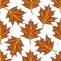 Thanksgiving leaves seamless pattern with rich autumn colors of red orange and yellow for a warm harvest inspired look concept as Warm Thanksgiving pattern with red orange and yell Clean Set 11 vector