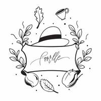 Thanksgiving Feast Border with Pilgrim Hats and Gratitude Wording concept as A festive border frame featuring traditional Thanksgiving feast elements including pilgrim hats pumpkin Clean Set 6 vector