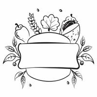 Thanksgiving Feast Border with Autumn Leaves and Family Friends Wording concept as An elegant border frame depicting a Thanksgiving feast with autumn leaves pumpkins and a beauti Clean Set 3 vector