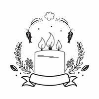 Thanksgiving Dinner Border with Candles and Grateful Heart Wording concept as A charming border frame featuring a Thanksgiving dinner scene with candles leaves and pumpkins The wo Clean Set 2 vector
