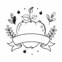 Thanksgiving Cornucopia Border with Apples and Harvest Blessings Wording concept as A beautifully illustrated border frame featuring apples pumpkins and autumn leaves symbolizing a Clean Set 4 vector