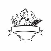 Thanksgiving Cornucopia Border with Grapes and Harvest Time Wording concept as A vibrant border frame featuring a cornucopia overflowing with grapes vegetables and autumn leaves T Clean vector
