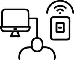 Technology remote working for online education and learning concept concept as Depicts remote learning and education where technology enables online learning and training sessions Clean vector