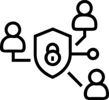 Technology internet cyber security concept with people working symbolizes secure online interactions and data protection concept as Highlights the importance of cybersecurity in m Clean vector
