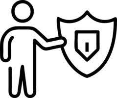 Technology computer internet cyber security antivirus concept businessman pressing shield icon blurred background concept as Businessman taps security shield icon symbolizes protec Clean vector