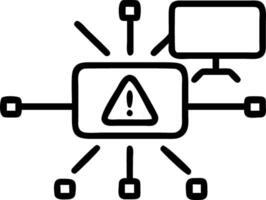 System hacked alert cyber attack computer network compromised info internet virus security data breach cybercrime concept as Flashing warning highlights infiltration malicious code Clean vector
