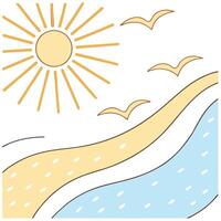 Sunny beach seamless tile pattern with soft sand gentle waves and bright sun rays concept as Soft sand gentle waves and sun rays create a sunny beach seamless tile pattern evoking Clean vector