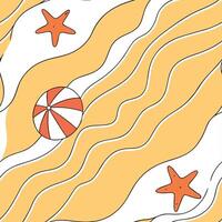 Sun kissed beach seamless tile pattern with golden sands sparkling waves and vibrant summer energy concept as Golden sands and sparkling waves capture the essence of summer creatin Clean vector
