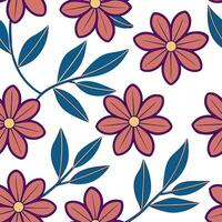 Summer flowers seamless pattern with rich color contrasts and vibrant petals for a bold artistic summer style concept as Artistic summer flower pattern with rich color contrasts an Clean Set 2 vector