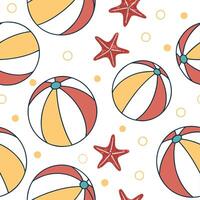 Summer beach ball seamless tile pattern with vibrant colors and a playful beach atmosphere concept as Vibrant beach balls and bright colors create a fun playful summer beach seamle Clean vector