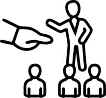 Successful team leader businessman hand chooses standout figure from a crowd symbolizes leadership and vision in team management concept as Highlights leadership qualities and dec Clean Set 2 vector