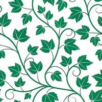Spring vine and leaf seamless tile pattern with lush greenery symbolizing the natural rebirth of spring concept as Lush green vines and leaves create a seamless spring tile pattern Clean vector