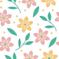 Spring floral seamless pattern with vibrant colors and delicate petals perfect for seasonal designs concept as Floral pattern featuring vibrant spring colors and delicate petals id Clean Set 2 vector