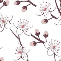 Spring blossoms seamless tile pattern featuring delicate cherry blossoms soft pastel colors and a refreshing feel concept as Cherry blossoms and soft pastels create a seamless spri Clean vector