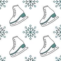 Sparkling ice skates and snowflakes seamless tile pattern with winter sports flair concept as Ice skates adorned with sparkling snowflakes create a seamless tile pattern with a win Clean vector