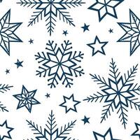 Sparkling snowflake and star seamless tile pattern with glittery accents and icy textures concept as Sparkling snowflakes and stars with glittery accents create an icy seamless til Clean vector