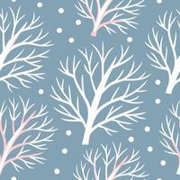 Soft winter snow seamless pattern with light snowfall frosty tree branches and pastel tones for a calming seasonal feel concept as Calming winter snow pattern with light snowfall a Clean Set 2 vector