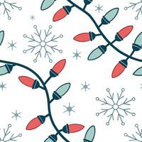 Sparkling Christmas lights and snowflakes seamless tile pattern with radiant winter accents concept as Radiant Christmas lights and sparkling snowflakes create seamless tile patter Clean vector