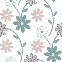 Soft summer flowers seamless pattern with pastel hues and gentle curves for calm soothing spring designs concept as Gentle summer flower pattern with pastel hues and soft curves id Clean Set 8 vector