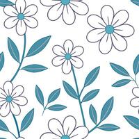 Soft summer flowers seamless pattern with pastel hues and gentle curves for calm soothing spring designs concept as Gentle summer flower pattern with pastel hues and soft curves id Clean Set 6 vector