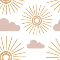Soft spring sunshine seamless pattern with pastel colors and gentle rays for soothing serene backgrounds concept as Serene spring sunshine pattern with pastel colors and gentle ray Clean Set 3 vector
