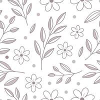 Soft spring nature seamless pattern with fine lines and minimalist botanical motifs for modern natural decor concept as Modern spring nature pattern with fine lines and minimalist Clean Set 2 vector