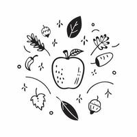 Soft autumn harvest seamless pattern with apples leaves and acorns for a cozy fall inspired aesthetic concept as Cozy autumn harvest pattern with apples leaves and acorns for a sof Clean vector