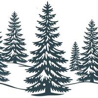 Snow covered pine trees seamless tile pattern with soft white snow and evergreen foliage concept as Soft white snow blankets evergreen pine trees in this seamless tile pattern perf Clean vector