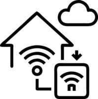 Smart home with icon technology innovation and internet network concept symbolizes futuristic connectivity and workplace efficiency concept as Highlights the integration of techno Clean vector