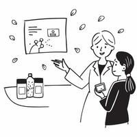 Skincare Specialist Explaining Benefits of Serums in Spa with Copy Space concept as Wide shot of a skincare specialist explaining the benefits of serums to a client in a luxurious Clean Set 2 vector