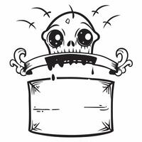 Skeleton and Crossbones Border with Spooky Night Wording concept as A spooky border frame featuring skeletons and crossbones perfect for Halloween celebrations The words Spooky Ni Clean vector