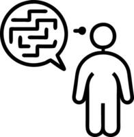 simple easy fast solution concept problem solving business man thinking about exit from complex labyrinth maze concept as Businessman thinks about exiting a complex labyrinth maze Clean vector