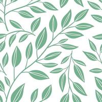 Simple leaf pattern seamless tile design with light green tones for a fresh spring aesthetic concept as Simple leaf motifs with light green tones create a fresh and minimalist seam Clean vector