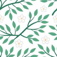 Serene spring nature seamless pattern with gentle tree branches and subtle flower details for calming decor concept as Calming spring nature pattern with tree branches and delicate Clean Set 2 vector