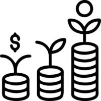 Seedlings sprout from stacked coins representing finance concepts investment saving money financial growth business expansion and profit concept as Seedlings sprout from stacked c Clean vector