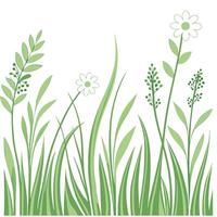 Serene spring meadows seamless tile pattern with wildflowers soft grasses and an atmosphere of rejuvenation concept as Wildflowers and soft grasses in a serene spring meadow create Clean vector